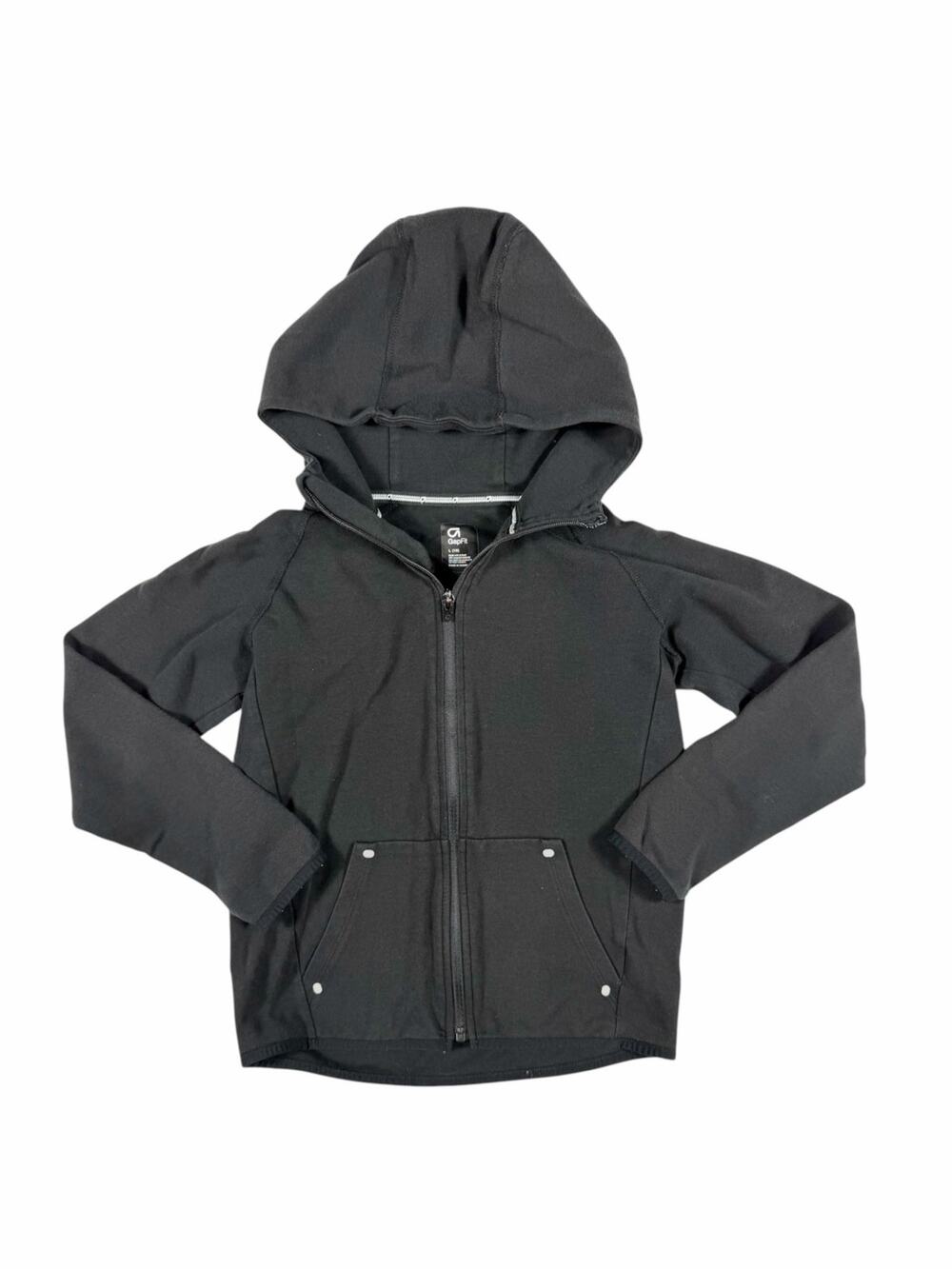 Gap GapFit Kids Fit Tech Hoodie Full Zip Jacket True Black Large 10